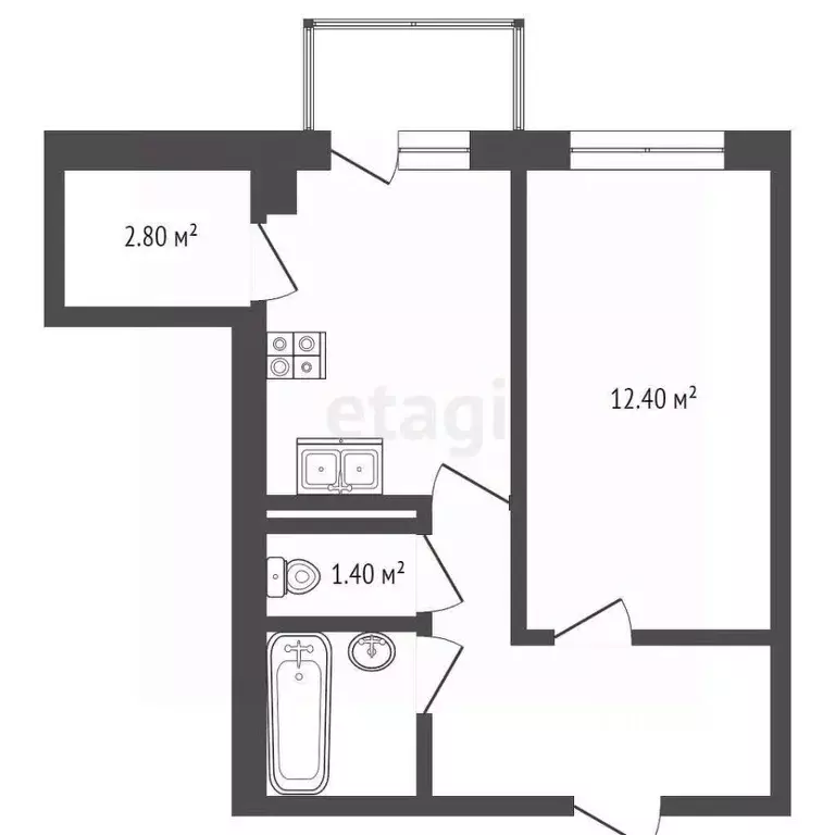 1-к кв. Саха (Якутия), Якутск ул. Летчицы Веры Захаровой, 17 (38.3 м) - Фото 2