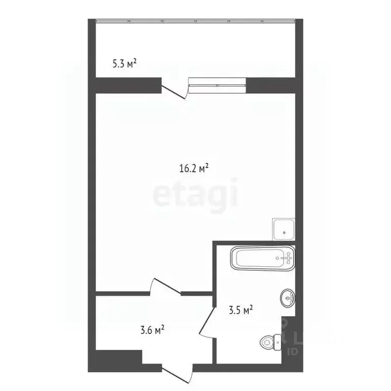 Студия Красноярский край, Красноярск ул. Петра Подзолкова, 5А (23.5 м) - Фото 1