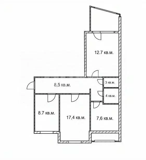 3-к кв. Крым, Симферополь ул. Бела Куна, 9 (60.0 м) - Фото 2