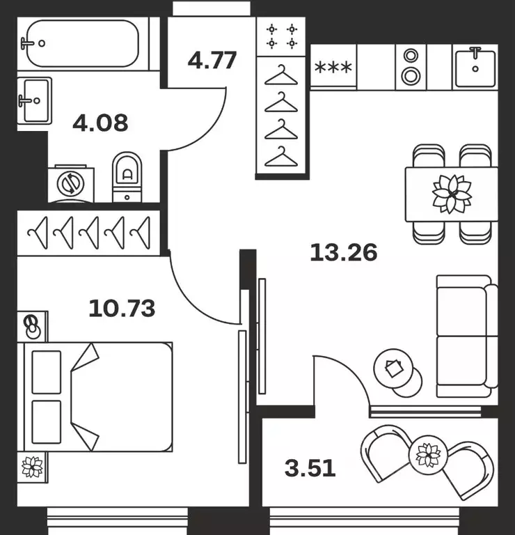 1-к кв. Тульская область, Тула Баташи Парк жилой комплекс (36.35 м) - Фото 1