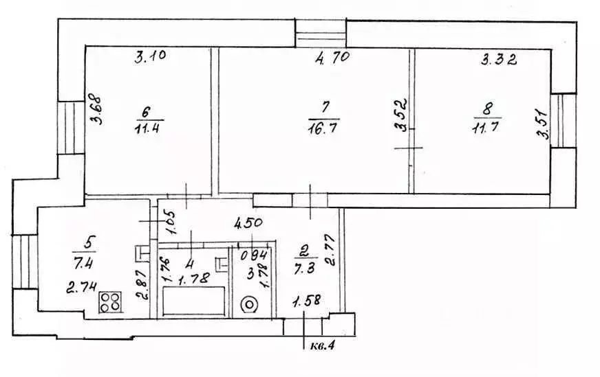 3-к кв. Кировская область, Киров ул. Маклина, 45 (59.3 м) - Фото 2