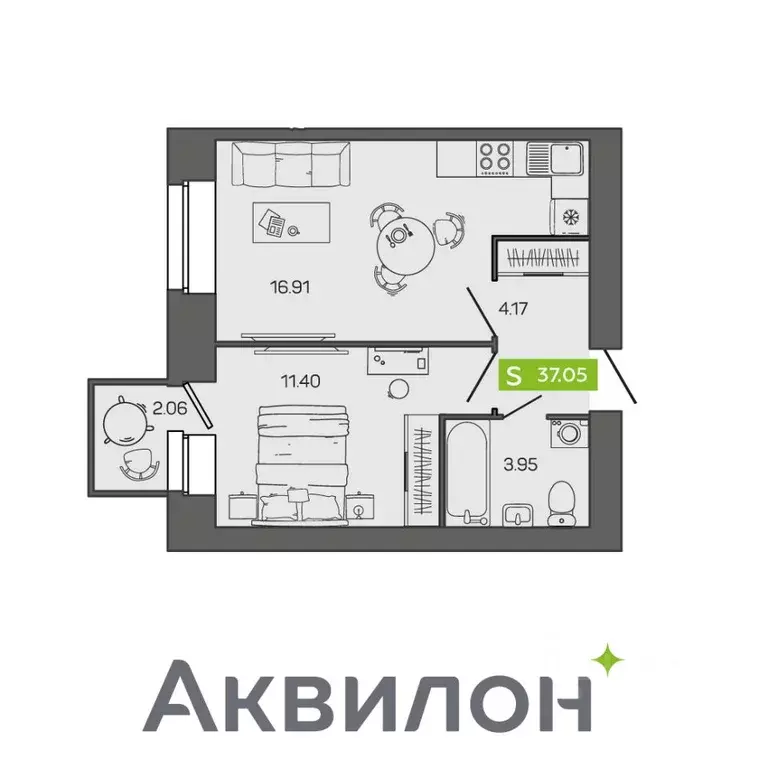 1-к кв. Архангельская область, Северодвинск Квартал № 100 жилой ... - Фото 0