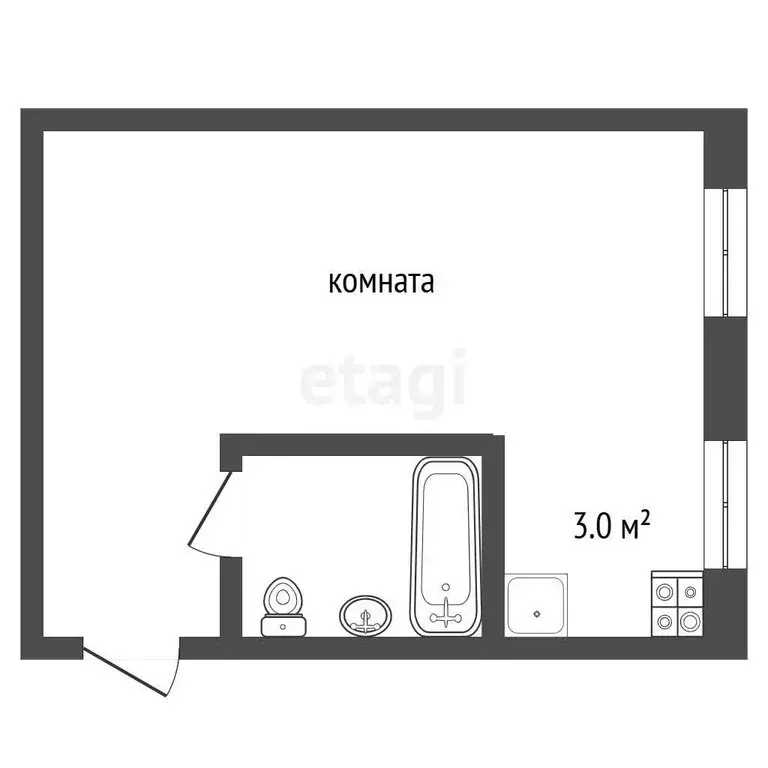 Квартира-студия: Ярославль, улица Володарского, 10А (31.1 м) - Фото 0