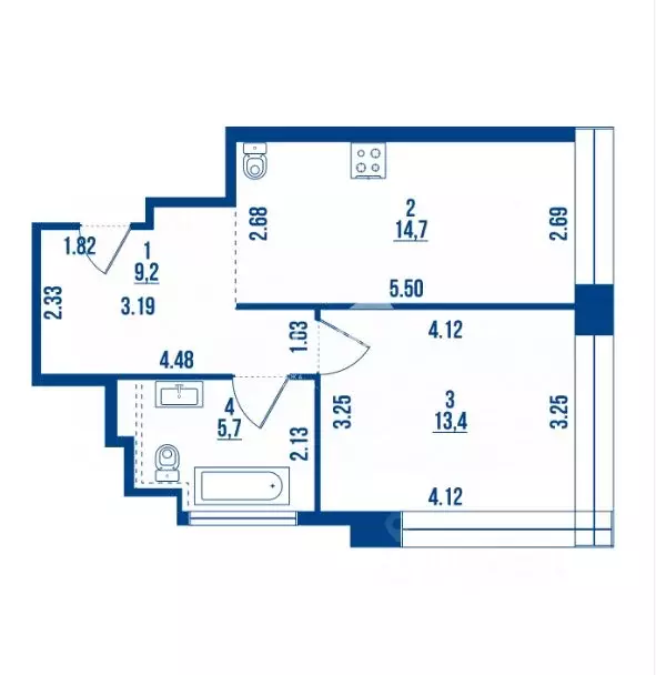 1-к кв. Санкт-Петербург ул. Челюскина, 10 (43.0 м) - Фото 1