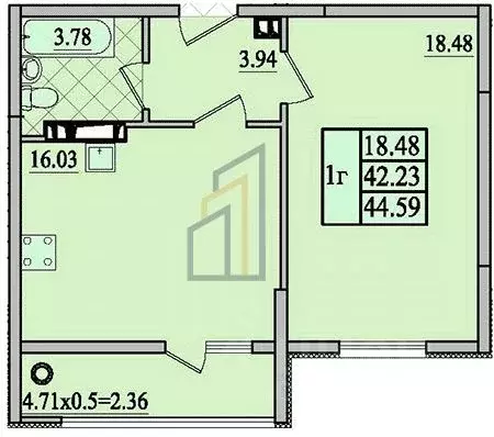 1-к кв. Крым, Евпатория ул. Чапаева, 28Л (44.59 м) - Фото 2
