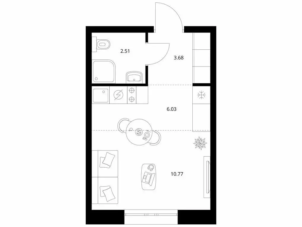 Квартира-студия: Улан-Удэ, улица Шмидта (22.99 м) - Фото 1