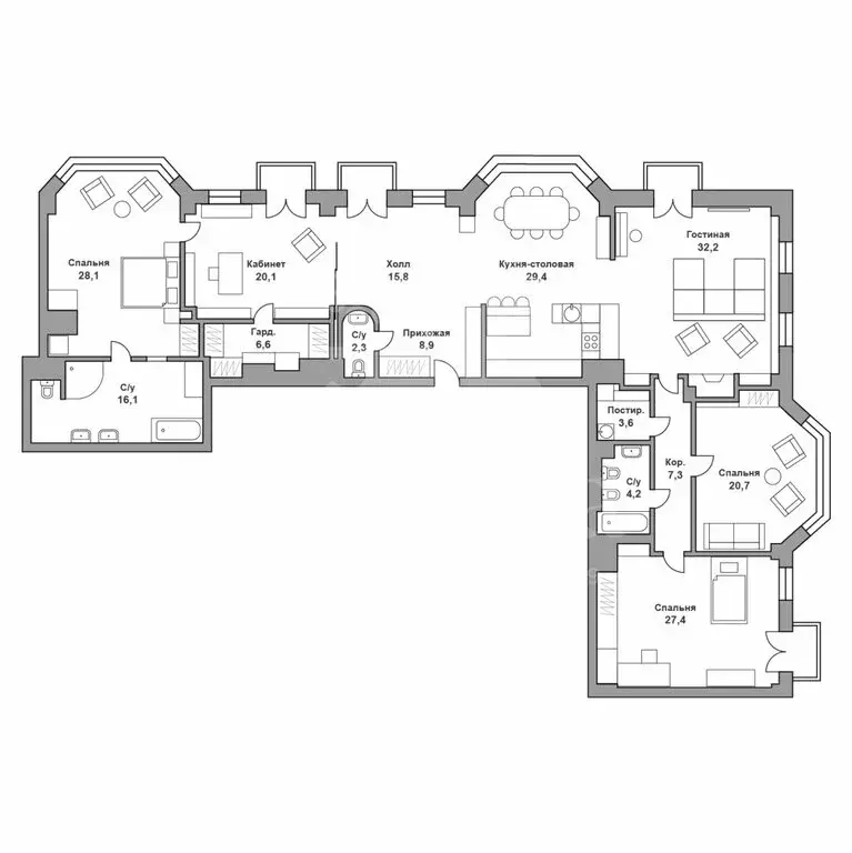 5-комнатная квартира: Москва, Старомонетный переулок, 18 (240 м) - Фото 0