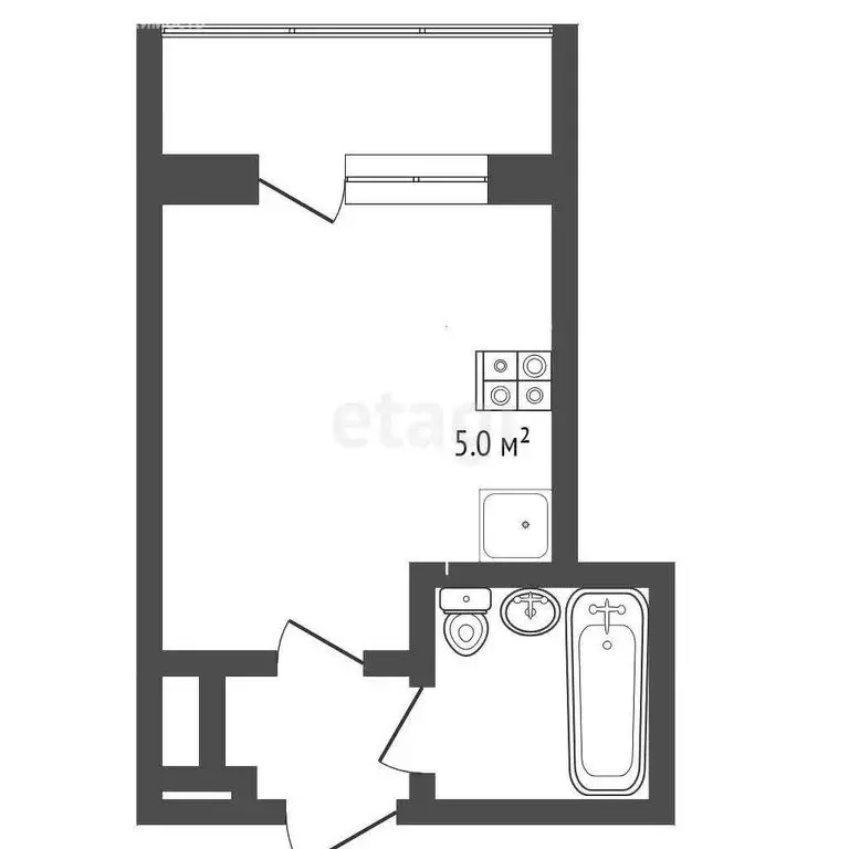 Квартира-студия: Тюмень, улица Мельникайте, 67 (13 м) - Фото 1