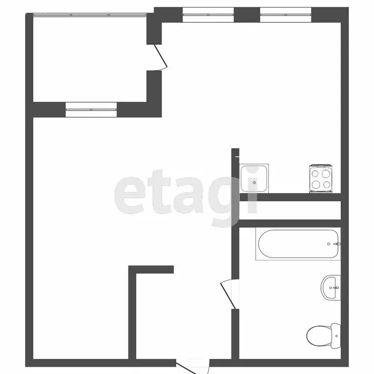 Квартира-студия: Тюмень, улица Пожарных и Спасателей, 3к1 (29.5 м) - Фото 0