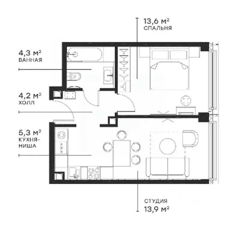 2-к кв. Москва 2-я Хуторская ул., 34 (41.15 м) - Фото 1