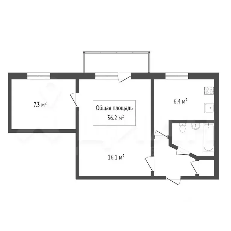 2-к кв. Коми, Ухта ул. Сенюкова, 31 (36.0 м) - Фото 2