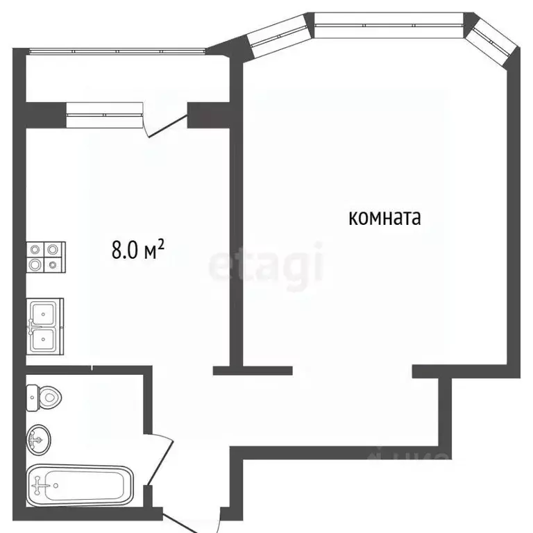 1-к кв. Тамбовская область, Тамбов Пахотная ул., 18 (36.7 м) - Фото 2
