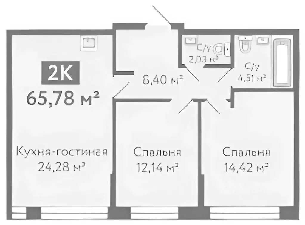 2-к кв. Тюменская область, Тюмень ул. Павла Никольского, 2 (69.1 м) - Фото 2