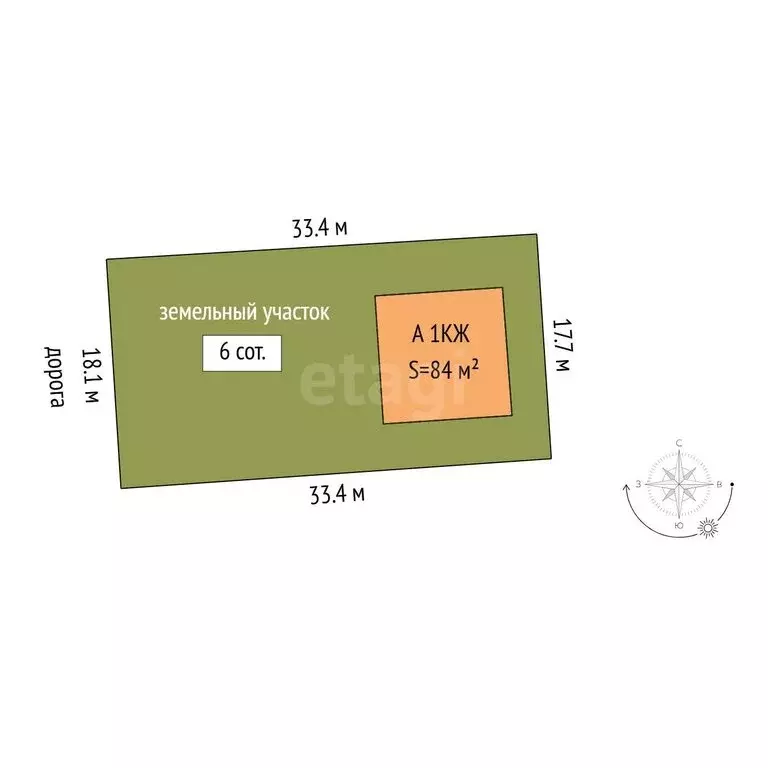 Дом в село Перевалово, Народная улица (84 м) - Фото 1