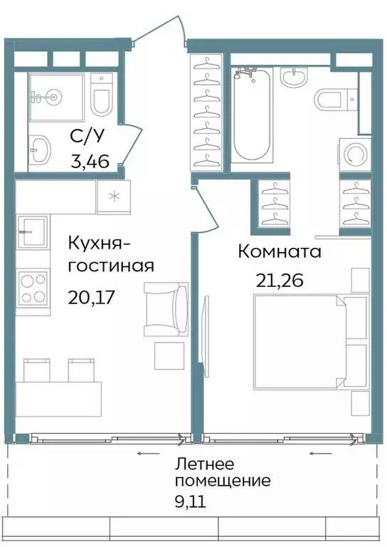 2-комнатная квартира: Республика Крым, Саки, курортный кластер Темпо ... - Фото 0