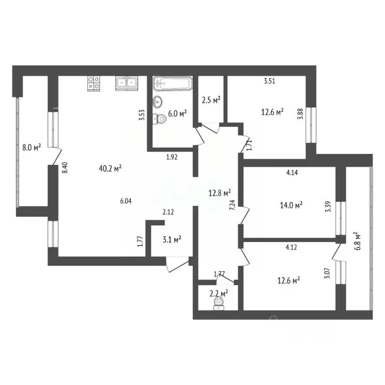 4-к кв. Тюменская область, Тюмень ул. Газопромысловая, 6 (106.0 м) - Фото 1