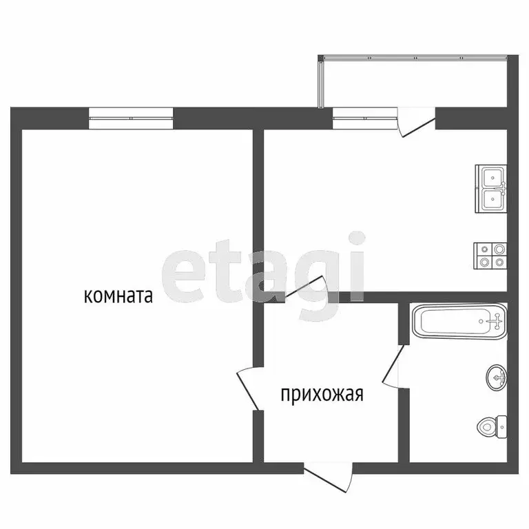 1-комнатная квартира: Тверская область, Калининский муниципальный ... - Фото 1