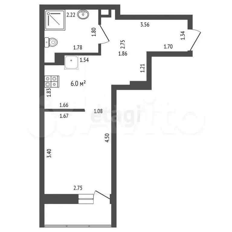 Квартира-студия, 30 м, 4/25 эт. - Фото 0