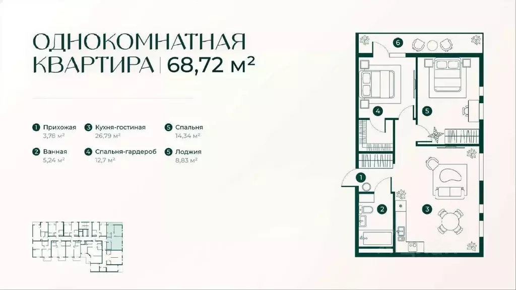 3-к кв. Дагестан, Дербент Новая История жилой комплекс (68.72 м) - Фото 0