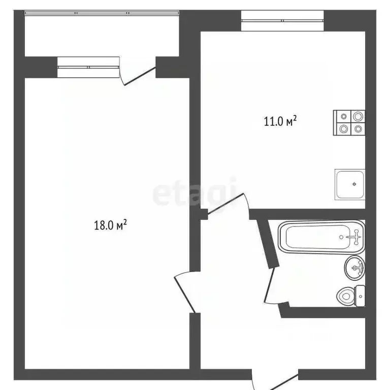1-к кв. Ставропольский край, Пятигорск ул. Нежнова (39.0 м) - Фото 2