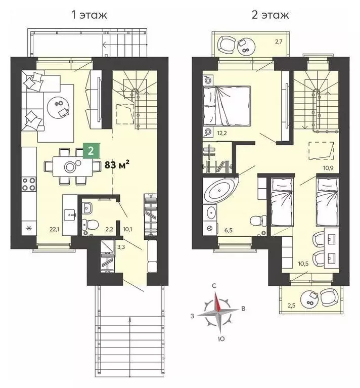 Таунхаус, 83 м - Фото 1