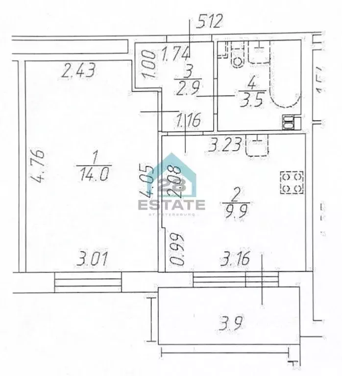 1-к кв. Санкт-Петербург Пулковское ш., 95к3 (30.3 м) - Фото 2