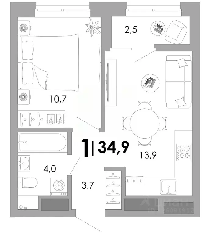 1-к кв. Владимирская область, Владимир Октябрьский военный городок,  ... - Фото 0