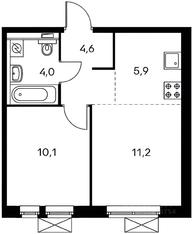 2-к кв. Московская область, Люберцы ул. 8 Марта, 18к1 (35.7 м) - Фото 1