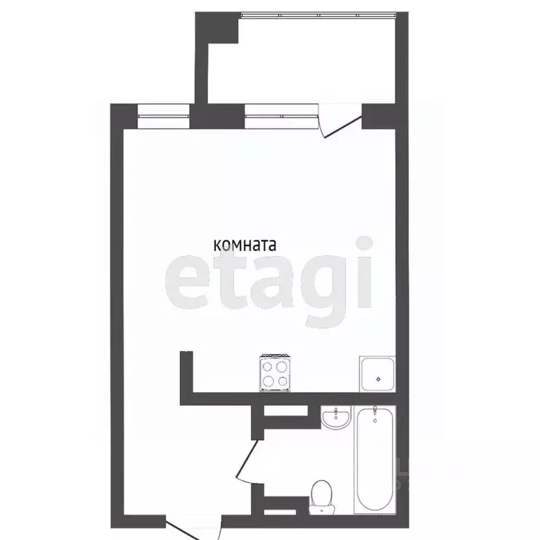 Студия Ямало-Ненецкий АО, Новый Уренгой просп. Губкина, 19 (26.6 м) - Фото 2