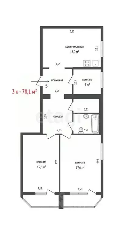 3-к кв. Свердловская область, Верхняя Пышма ул. Уральских Рабочих, 46а ... - Фото 2