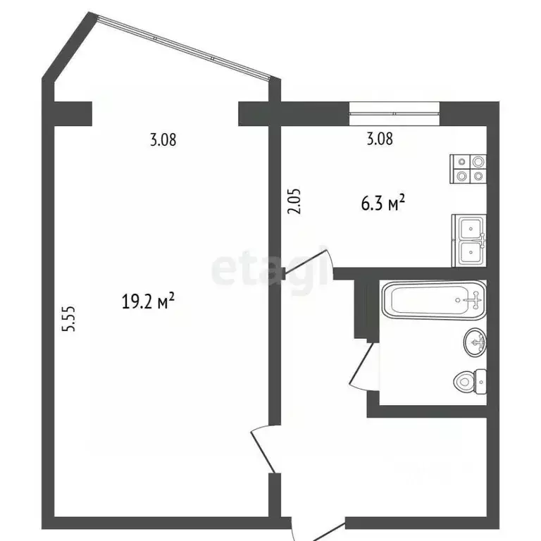 1-к кв. Камчатский край, Петропавловск-Камчатский Океанская ул., 92Б ... - Фото 2