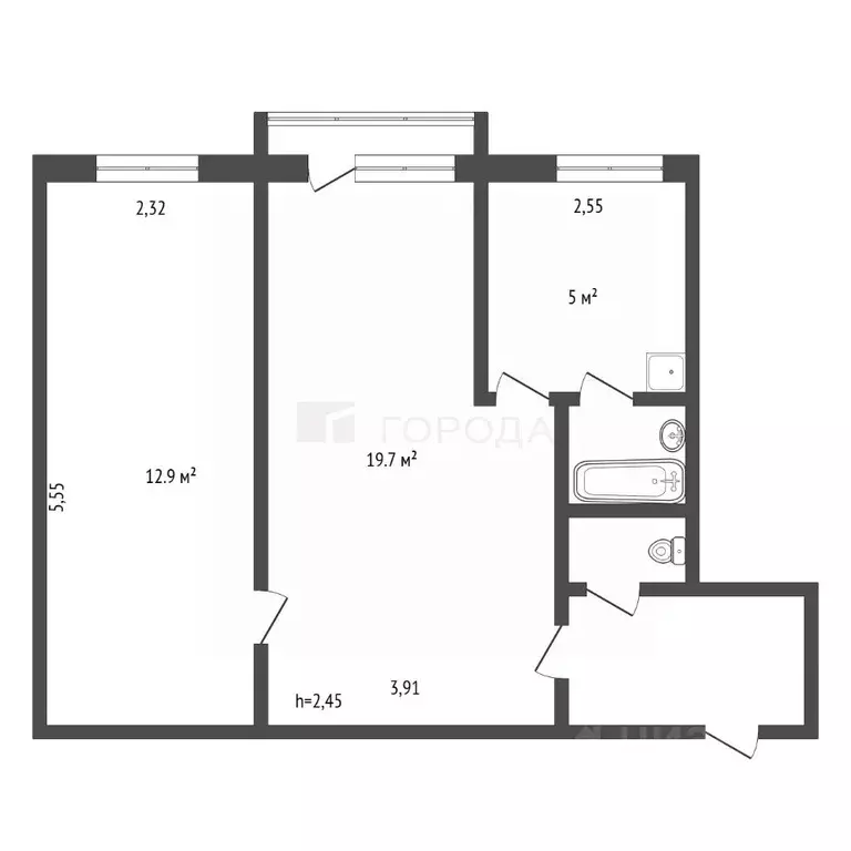 2-к кв. Кемеровская область, Прокопьевск ул. Менжинского, 6 (44.4 м) - Фото 2
