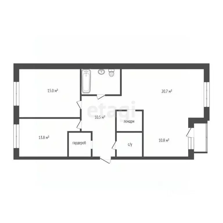 3-к кв. Красноярский край, Красноярск Свердловская ул., 6К (78.2 м) - Фото 2