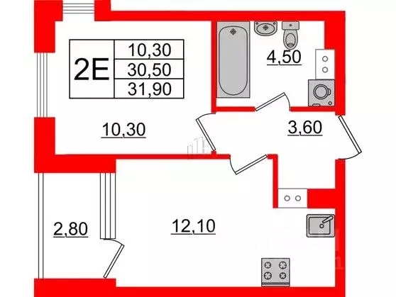 1-к кв. Санкт-Петербург Планерная ул., 99 (31.9 м) - Фото 0