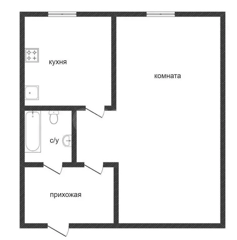 1-комнатная квартира: Курган, улица Максима Горького, 110 (31.2 м) - Фото 0