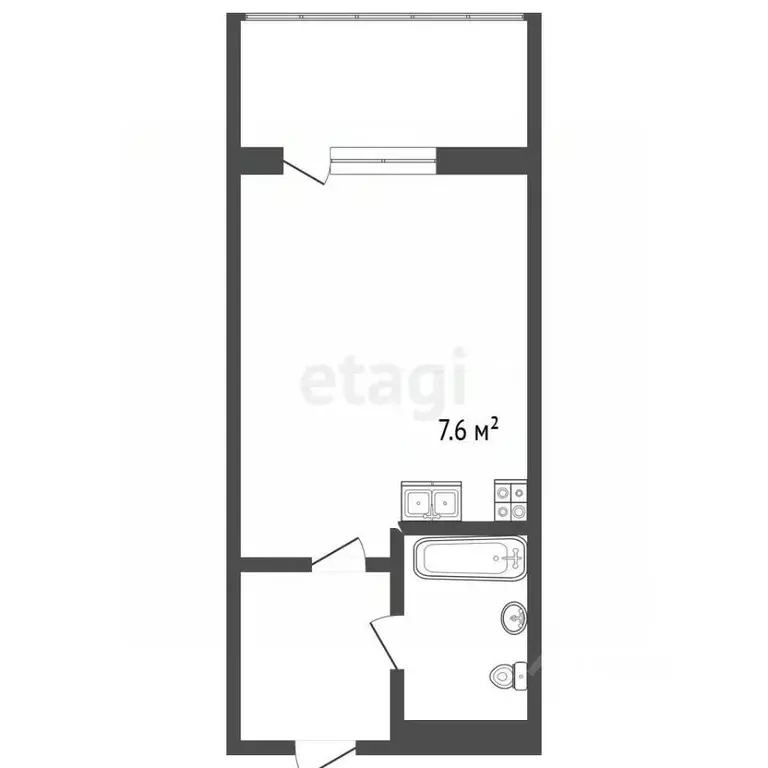 Студия Краснодарский край, Анапа Рождественская ул., 55к1 (27.0 м) - Фото 2