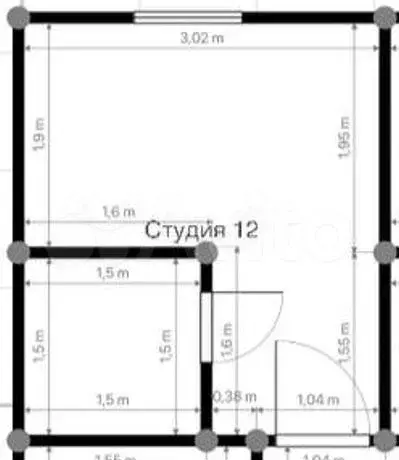 Апартаменты-студия, 10,5 м, 4/4 эт. - Фото 0