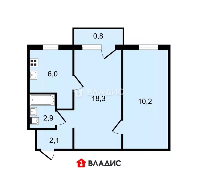 2-к кв. Брянская область, Брянск пер. Фокина, 10 (42.8 м) - Фото 1