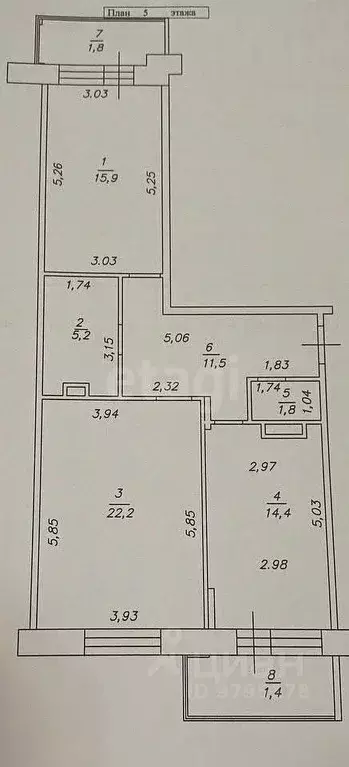 2-к кв. Татарстан, Казань Профессора Камая ул., 8А (71.0 м) - Фото 2