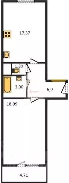 1-к кв. Пензенская область, Пенза проезд 3-й Можайского, 22 (52.1 м) - Фото 2