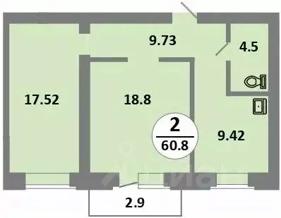 2-к кв. Красноярский край, Красноярск Солнечный жилрайон, 5-й мкр, с11 ... - Фото 0