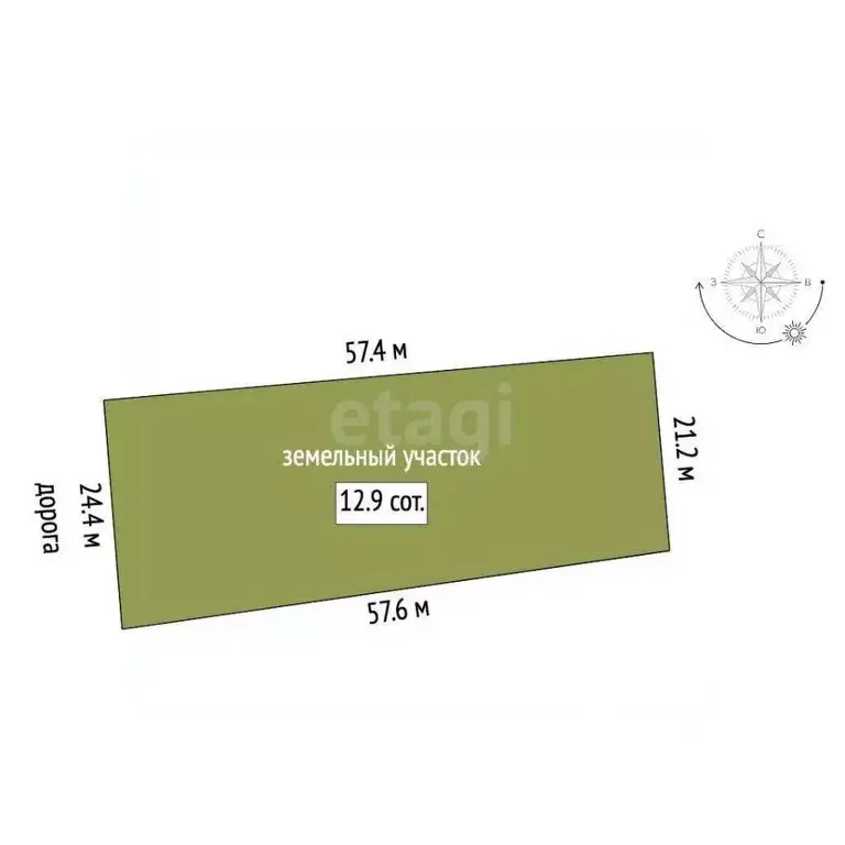 Участок в Мордовия, Лямбирский район, с. Берсеневка ул. Южная (12.88 ... - Фото 1