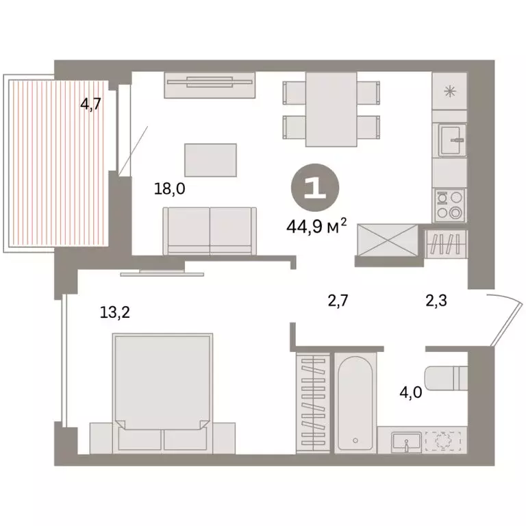 1-комнатная квартира: Екатеринбург, жилой район Сортировочный, ... - Фото 2