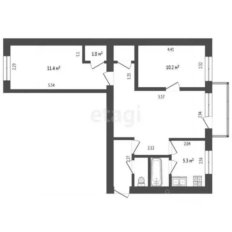 3-к кв. Хабаровский край, Солнечный рп ул. Ленина, 22 (55.5 м) - Фото 2