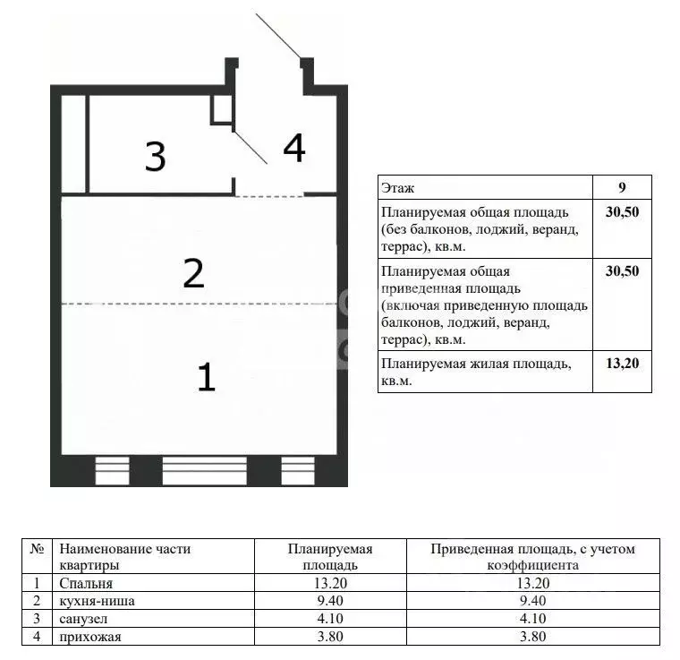 Студия Москва ул. Петра Кончаловского, 7к3 (30.5 м) - Фото 2
