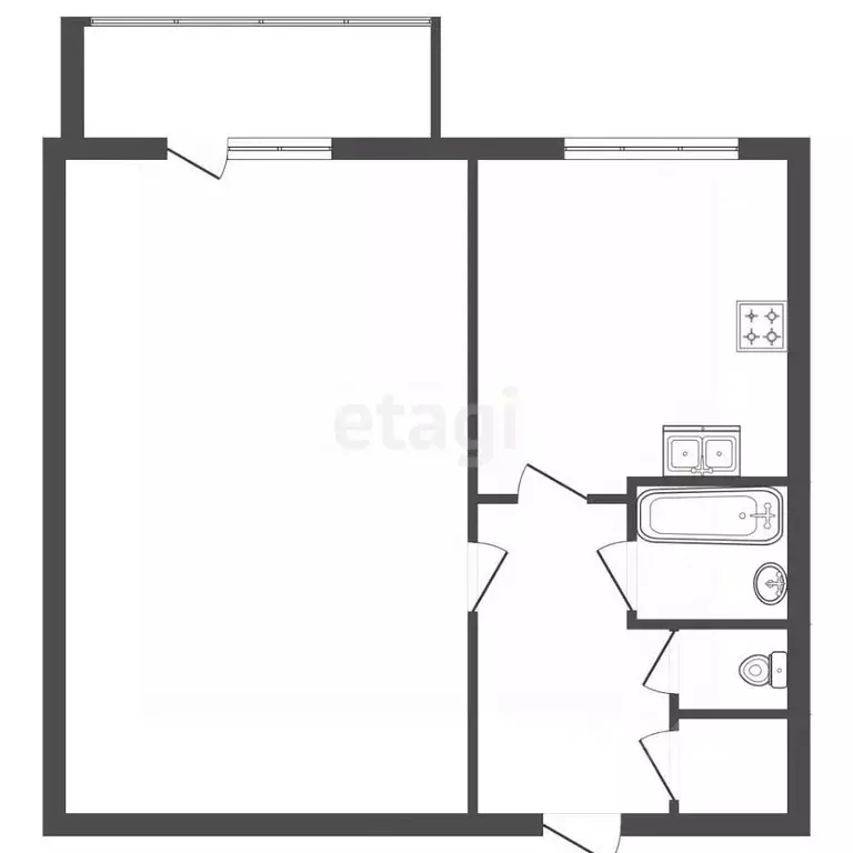 1-к кв. Санкт-Петербург ул. Латышских Стрелков, 11К2 (33.0 м) - Фото 2