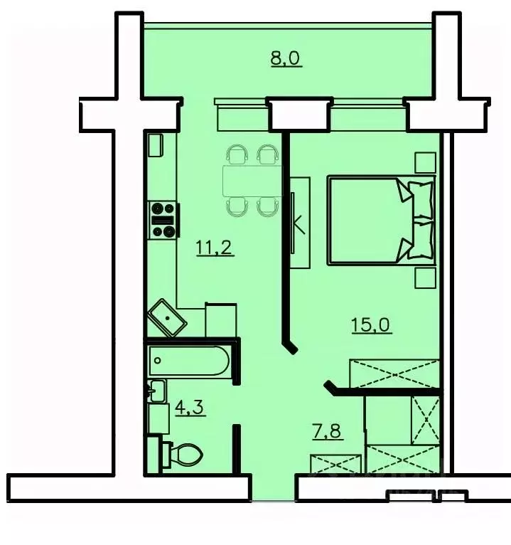 1-к кв. Владимирская область, Александров  (15.0 м) - Фото 0