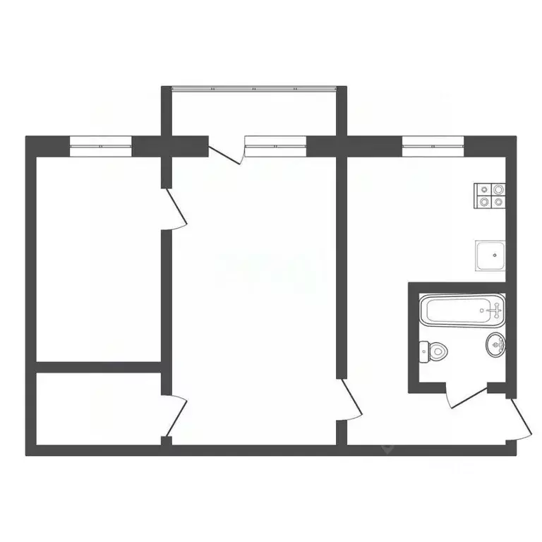 2-к кв. Тульская область, Богородицк Комсомольская ул., 58 (43.3 м) - Фото 2