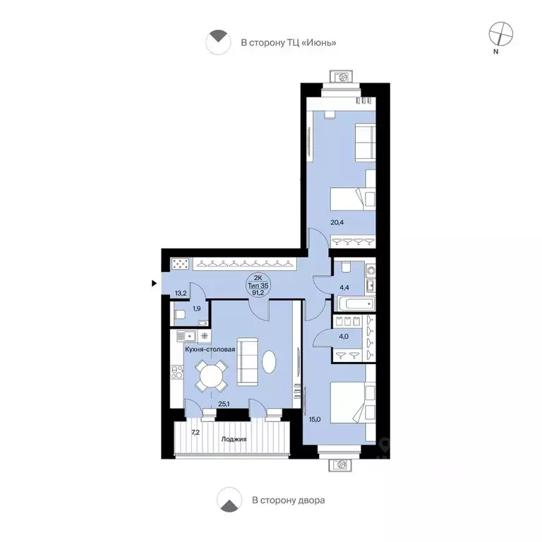 3-к кв. Коми, Сыктывкар Октябрьский просп., 137 (91.2 м) - Фото 2