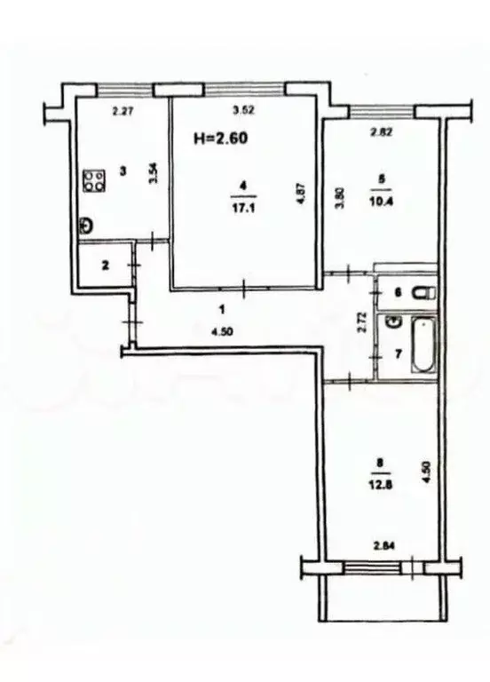 3-к кв. Волгоградская область, Волжский ул. Мира, 47 (64.8 м) - Фото 1